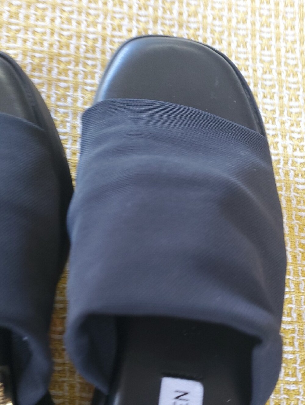 Steve Madden Black Square-Toe Slide Sandals - Picture 8 of 10